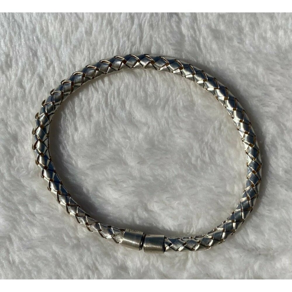 Silver Braided Bracelet .999 Silver Magnetic Clasp For Men & Women